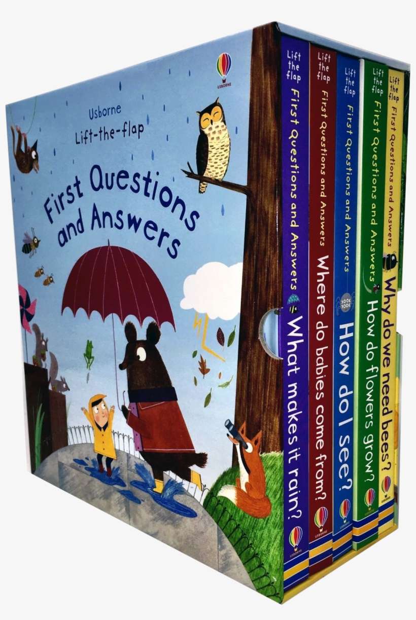 Usborne Lift The Flap Questions And Answers 5 Books - Usborne First Questions And Answers, transparent png download