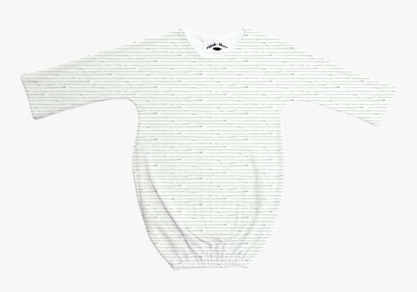 Green Watercolor Pinstripe Long Sleeve Sleeper - Sweater, transparent png download
