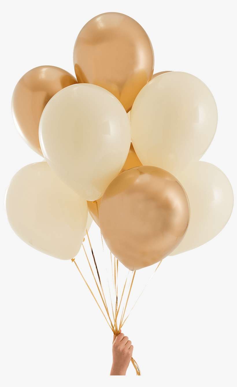 Elegant Gold & Ivory Party Balloons - Balloon, transparent png download