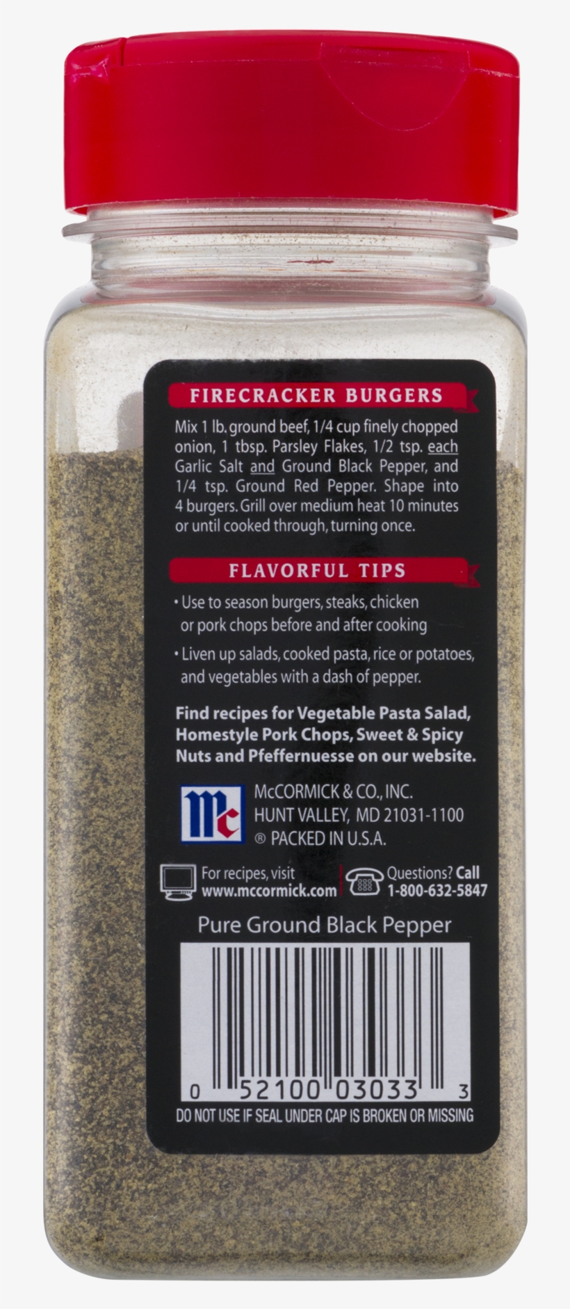 Mccormick Pure Ground Black Pepper Value Size, transparent png download