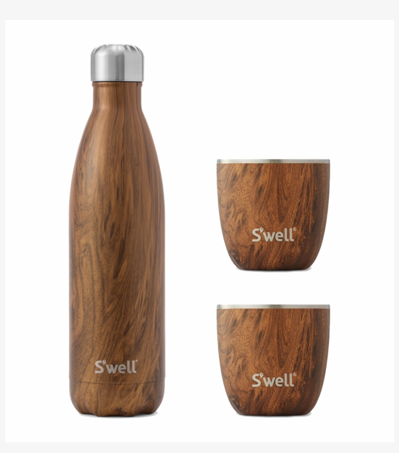 Wood Tumbler Set Collection Swell - S'well Bottle | Teakwood Wood Grain Insulated Tumbler, transparent png download