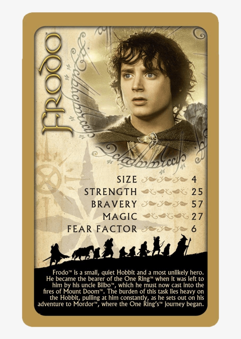 Top Trumps El Señor De Los Anillos - Lord Of The Rings Frodo, transparent png download