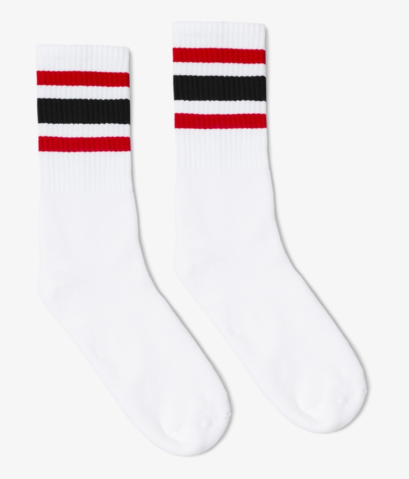 Red And Black Striped Socks - Sock, transparent png download
