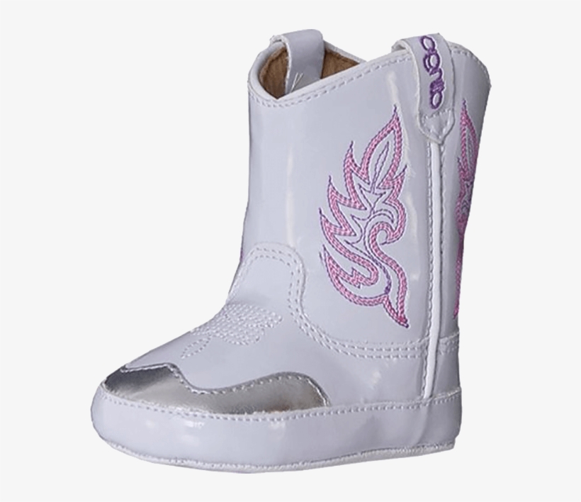Dingo Infant Patent Western Boot - White/silver/pink, transparent png download