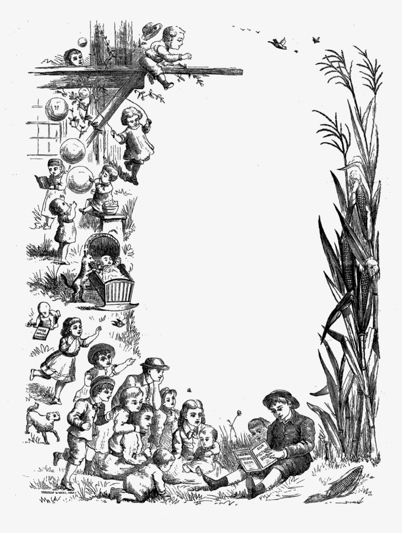 Digital Stamp Design ~ Free Printable Victorian Frame - Illustration, transparent png download