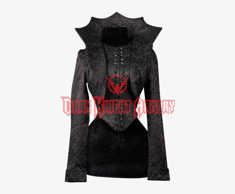 Black Brocade Evil Queen Jacket From Dark Knight Armoury - Jacket, transparent png download