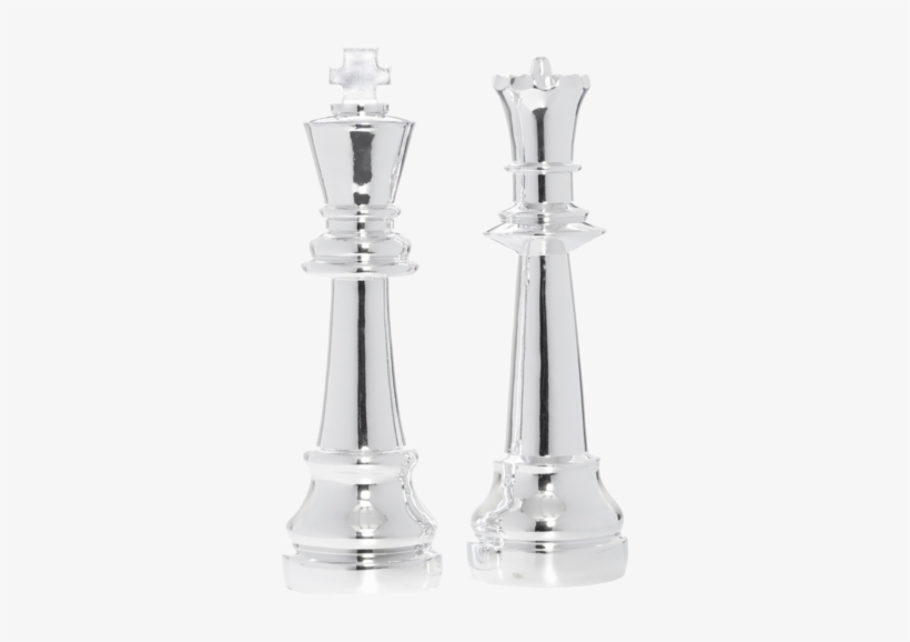Silver King And Queen Chess Pieces - Chess, transparent png download