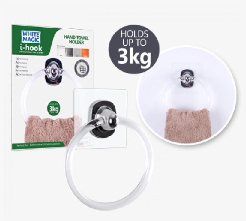 Double Click On Above Image To View Full Picture - White Magic I-hook Hand Towel Holder, transparent png download