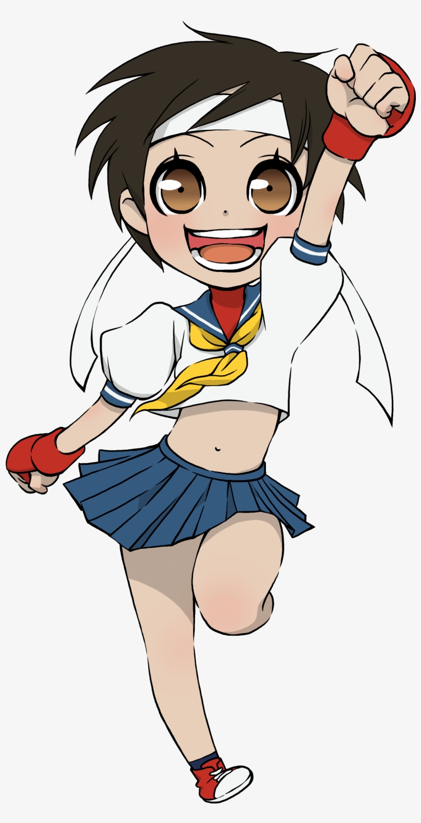 View Full-sized - Street Fighter Sakura Chibi, transparent png download
