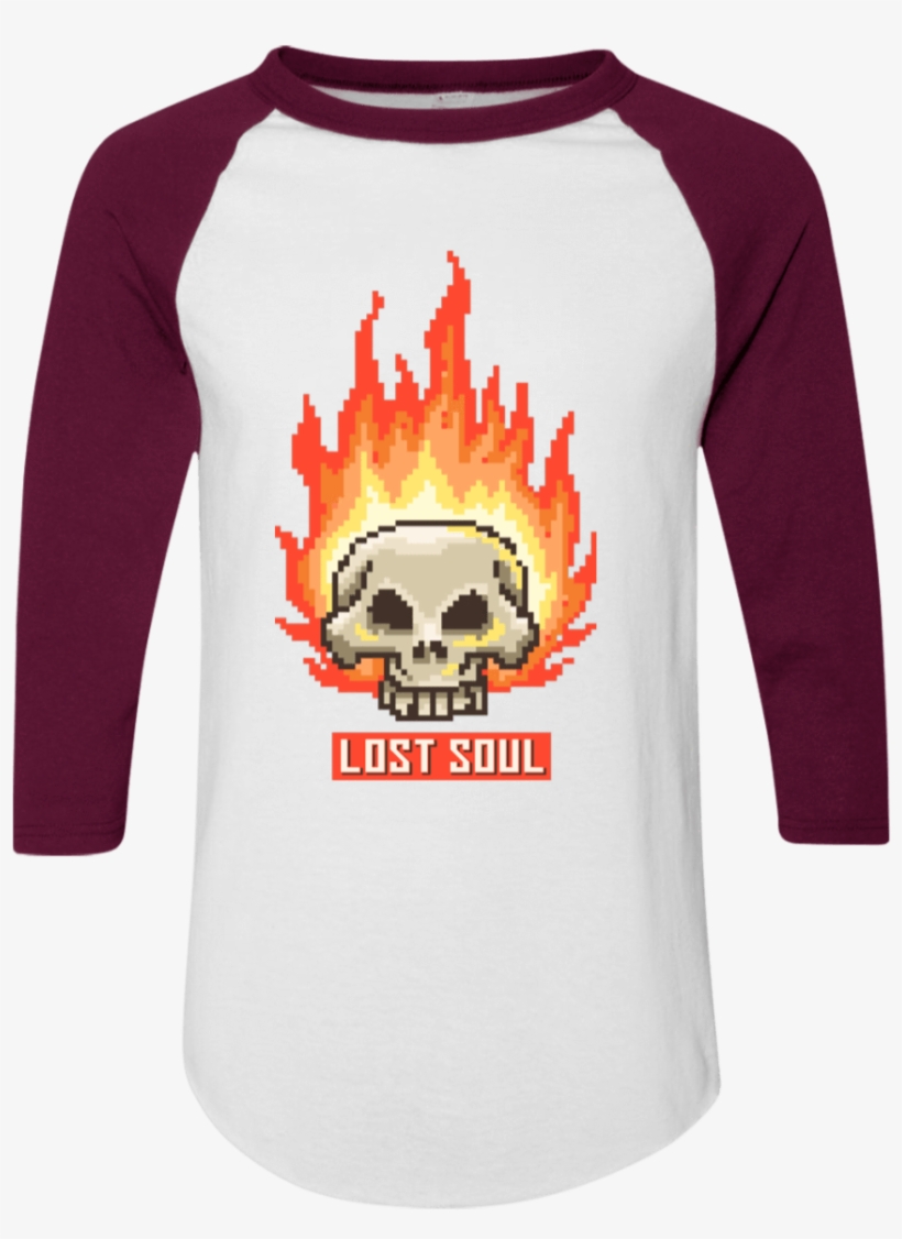 Flaming Skull - T-shirt, transparent png download
