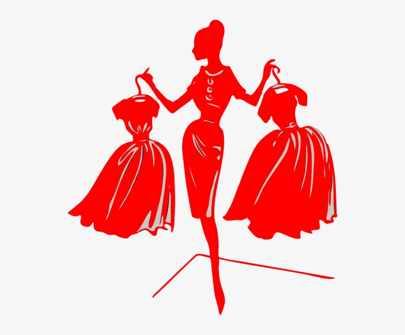 Red Dress Clip Art - Fashion Clip Art, transparent png download