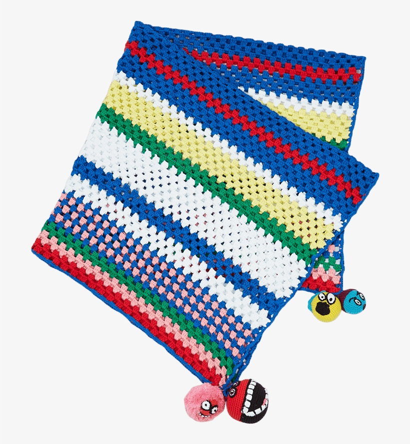 Crochet Rainbow Stripe Blanket - Woolen, transparent png download