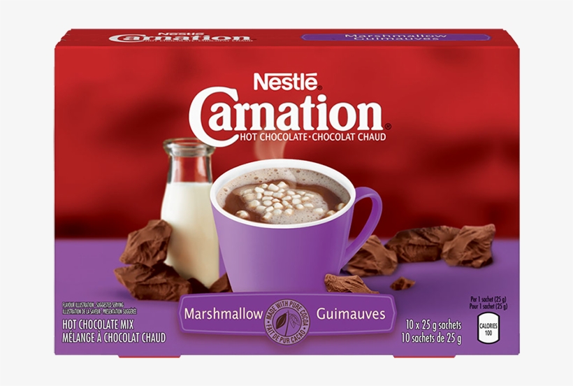 Carnation Hot Chocolate Marshmallow - Carnation Carnation Hot Chocolate Marshmallow Carton, transparent png download