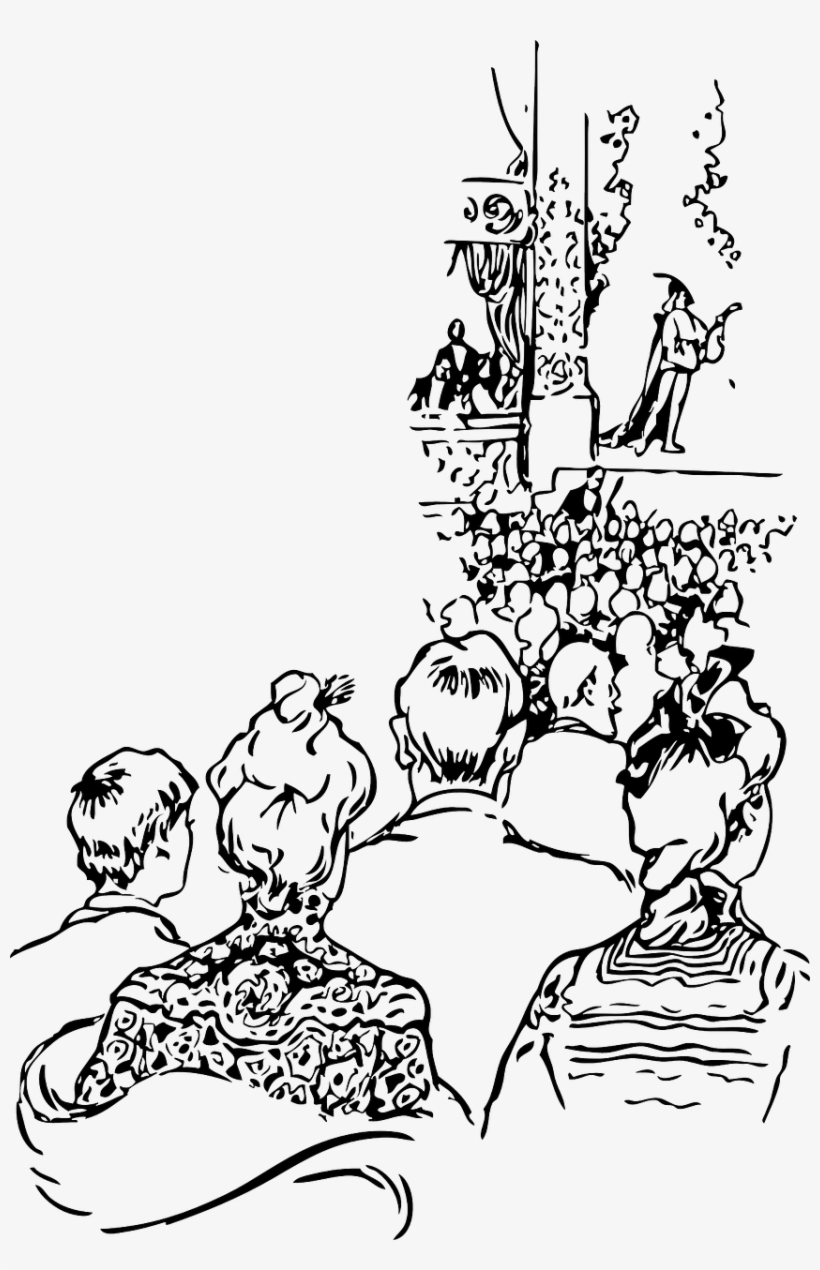 Audience Theater Play - Theater Black Cliparts, transparent png download