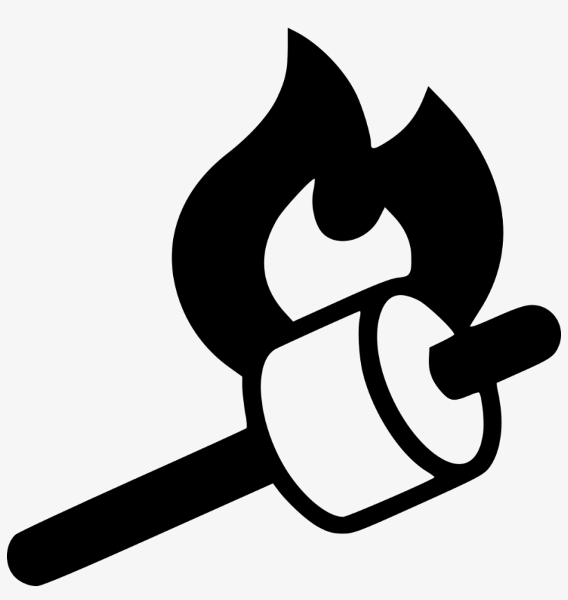 Graphic Roasting Marshmallows Png Icon Free Download - Black And White Roasting Marshmallows Clipart, transparent png download