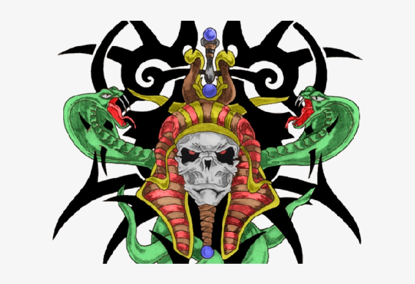 Skull Tattoo Png Transparent Images - Snake Tattoo Skull Png Tattoo, transparent png download
