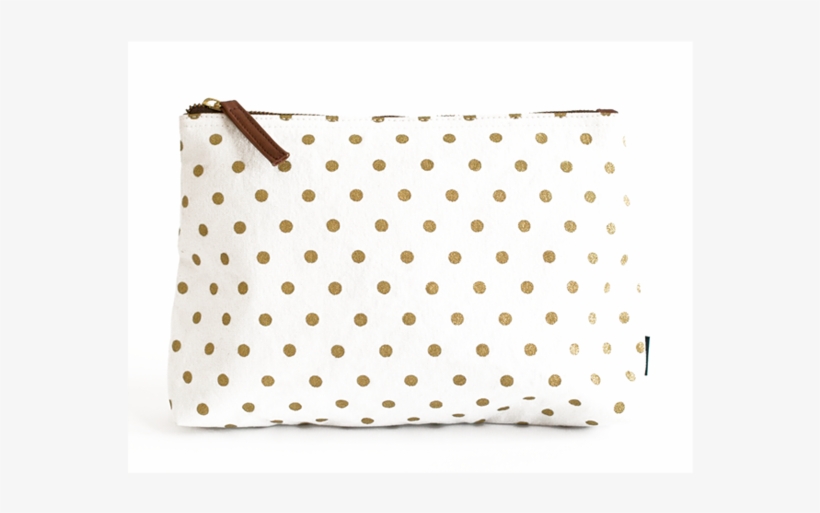 Travel Pouch - Gold Dots - Canvas, transparent png download