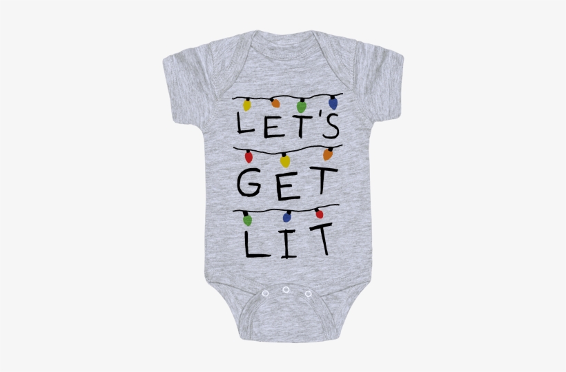 Let's Get Lit Christmas Lights Baby Onesy - Space Is Cool, transparent png download