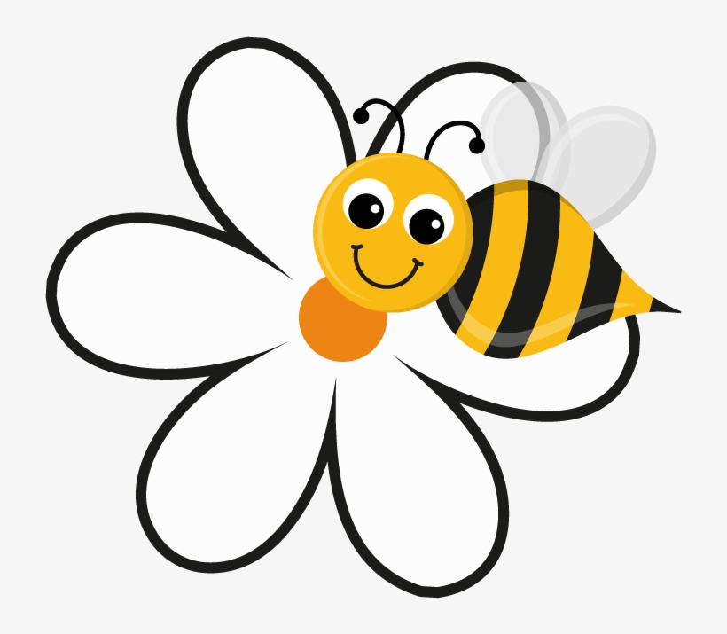 Royalty Free Stock Tulip Bumble Pencil And In Color - Cartoon Bee On A Flower, transparent png download