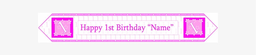 1st Birthday Pink Table Banner Party Supplies - Birthday, transparent png download