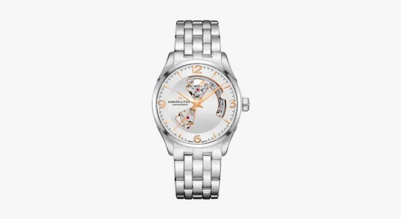 The Open Heart Auto Comes In A Stainless Steel Case - Hamilton Jazzmaster Open Heart Auto Silver Dial Mens, transparent png download