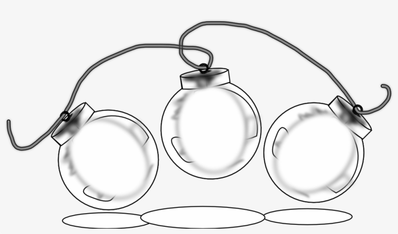 Ornaments Black White Line Art Christmas Xmas Holiday - Christmas Black And White Transparent Vector, transparent png download