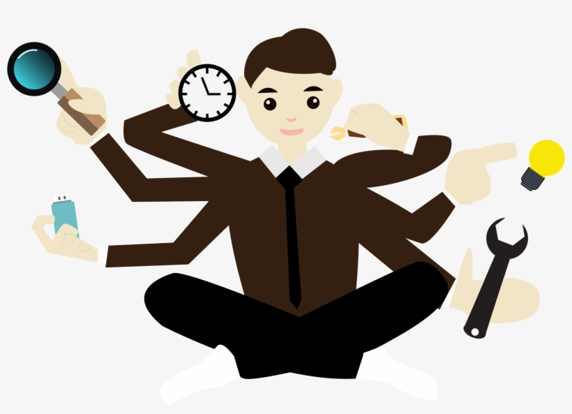 Person Clipart Png - Clip Art Multitasking, transparent png download