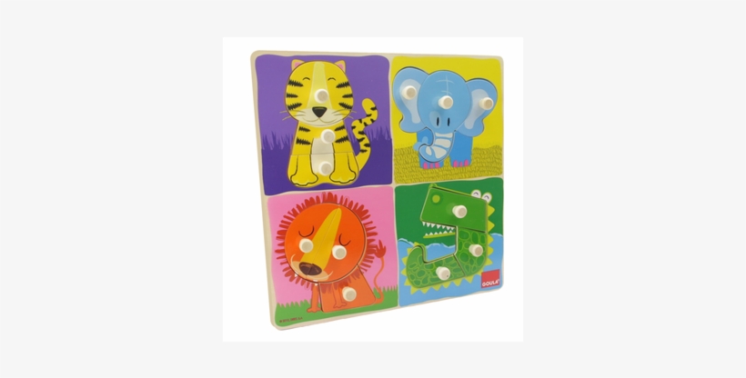 Jungle Animals Puzzle - Goula Jungle Animals Wooden Peg Puzzle (12 Pieces), transparent png download