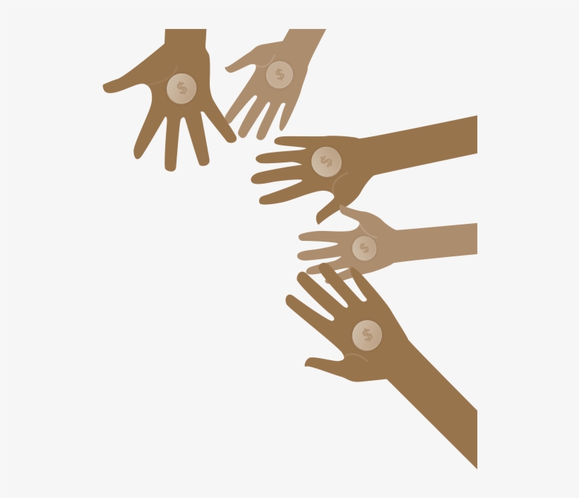 Crowd Giving Hands - Illustration, transparent png download