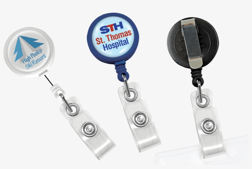 Custom Round Maxlabel Badge-reel - Cipi Europe 2120-3613 - Badge Reel With Belt Clip,, transparent png download