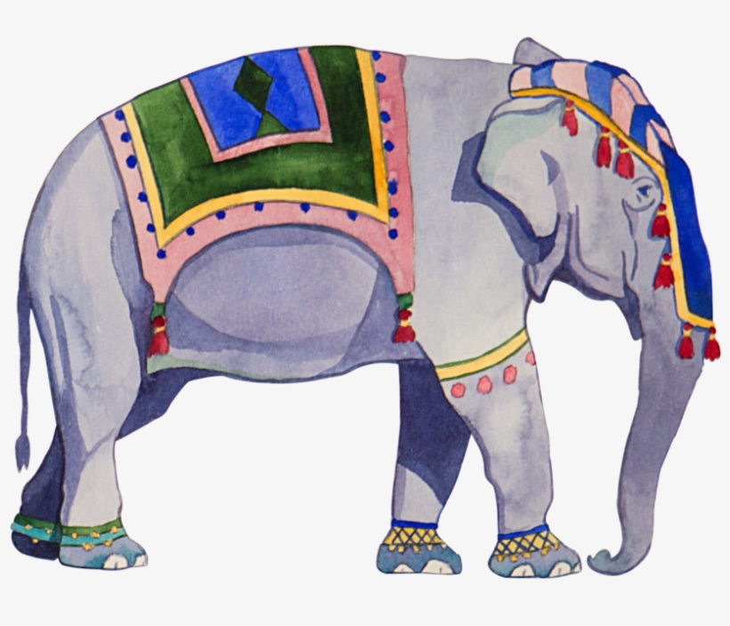 Kat Creative Designs - World Menagerie Calantha Elephant Throw Pillow, transparent png download