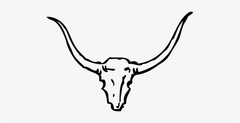 English Longhorn Bull Texas Longhorn Bison - Horns Clipart Black And White, transparent png download