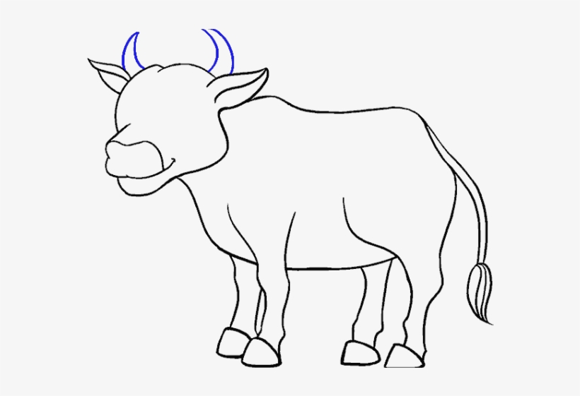Drawn Cow - Cow Drawing, transparent png download
