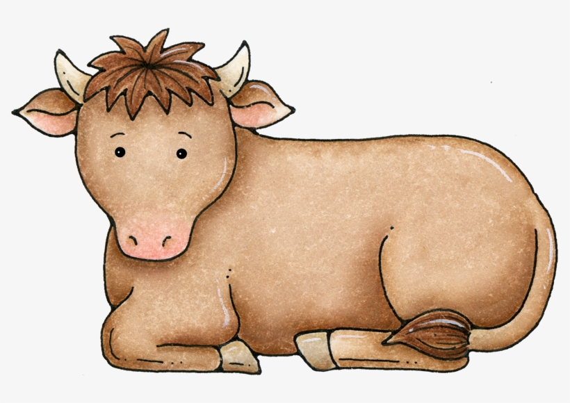 Cattle Pencil And In Color - Nativity Scene Cow Clipart, transparent png download
