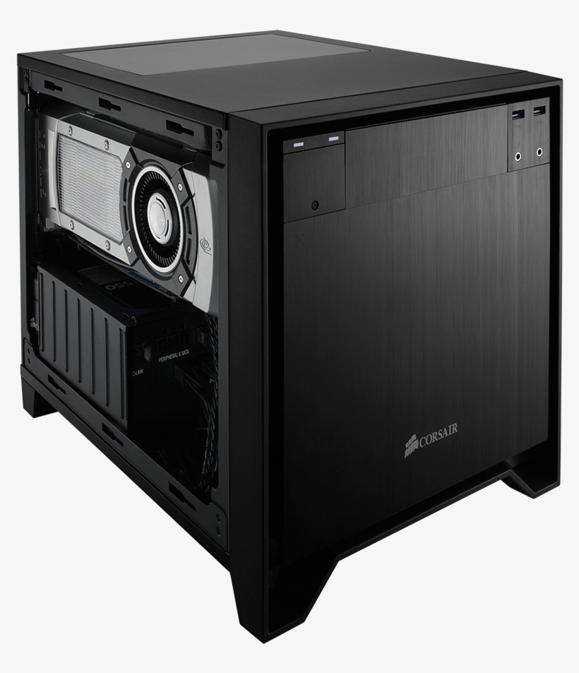 Corsair Obsidian Series 250d Black Brushed Aluminum - Corsair Obsidian, transparent png download