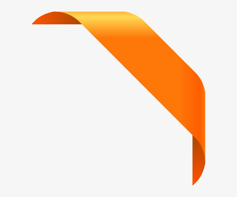 Corner Ribbon01 Light Orange - Light Orange Designs, transparent png download