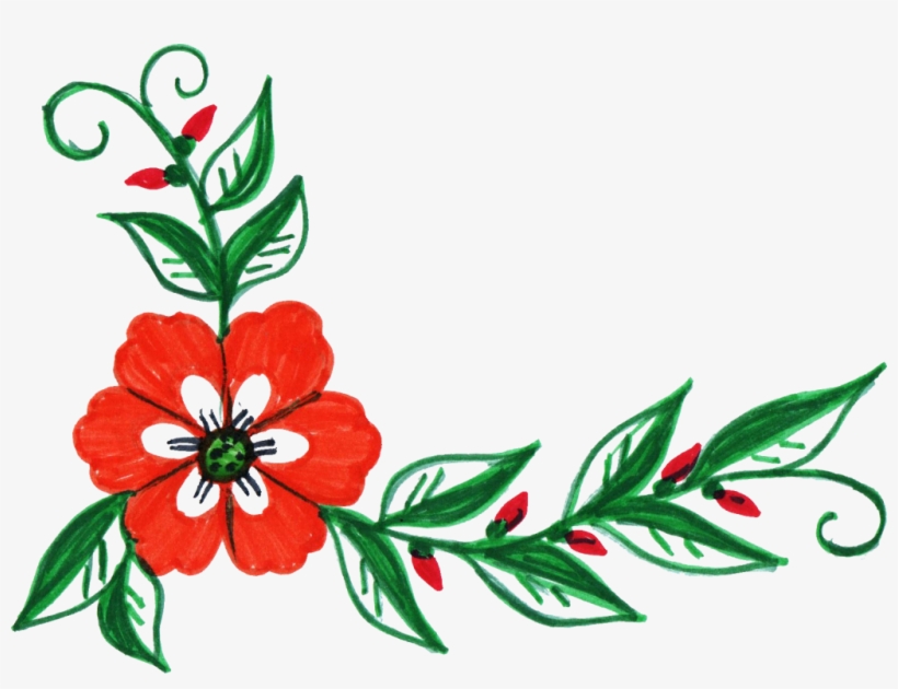 8 Colorful Flower Corner Png Transparent Vol2 Onlygfxcom - Flower Corner, transparent png download