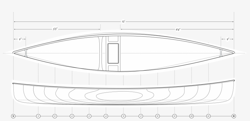 Fb Ashes Pack Canoe Lines Plan - Boat, transparent png download