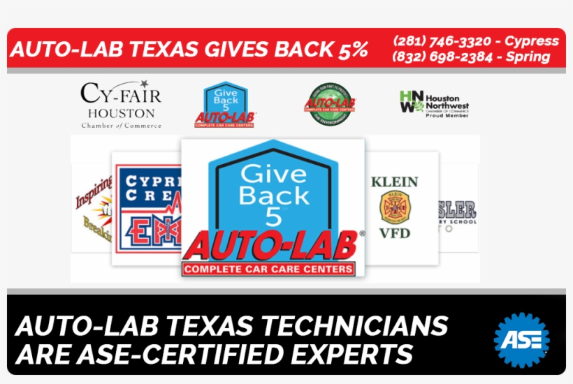 The Auto Lab Texas “give Back 5″™ Program Supports - Texas, transparent png download