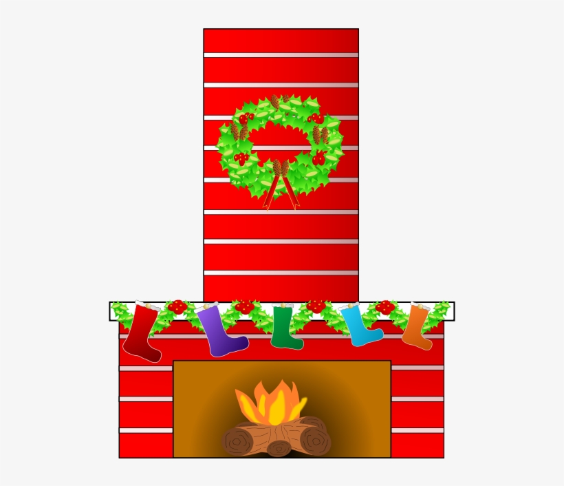 Free Christmas Fire Place - Chimenea De Santa Claus, transparent png download