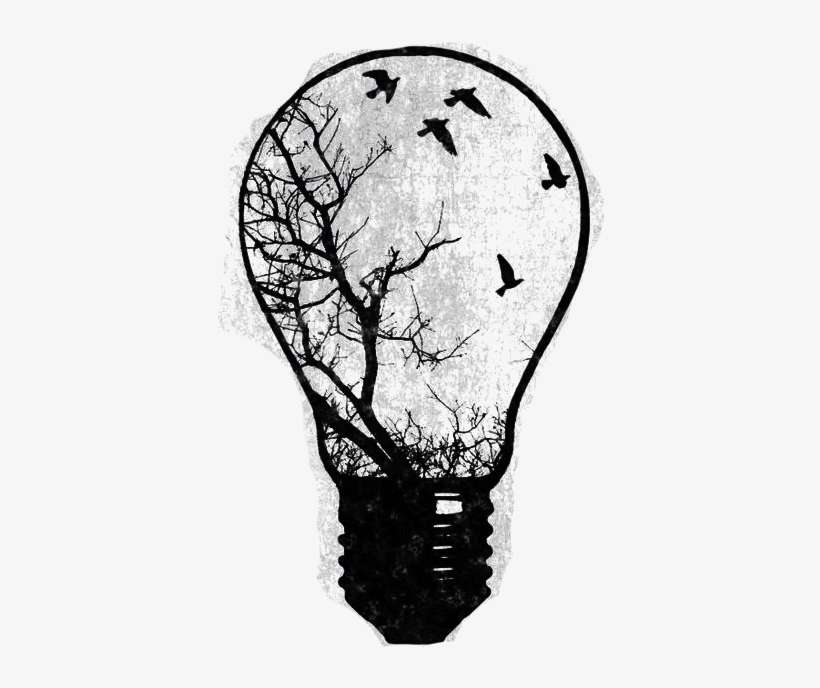 Bulb Drawing Tree Clipart Library Library - Flock Of Birds Silhouette, transparent png download