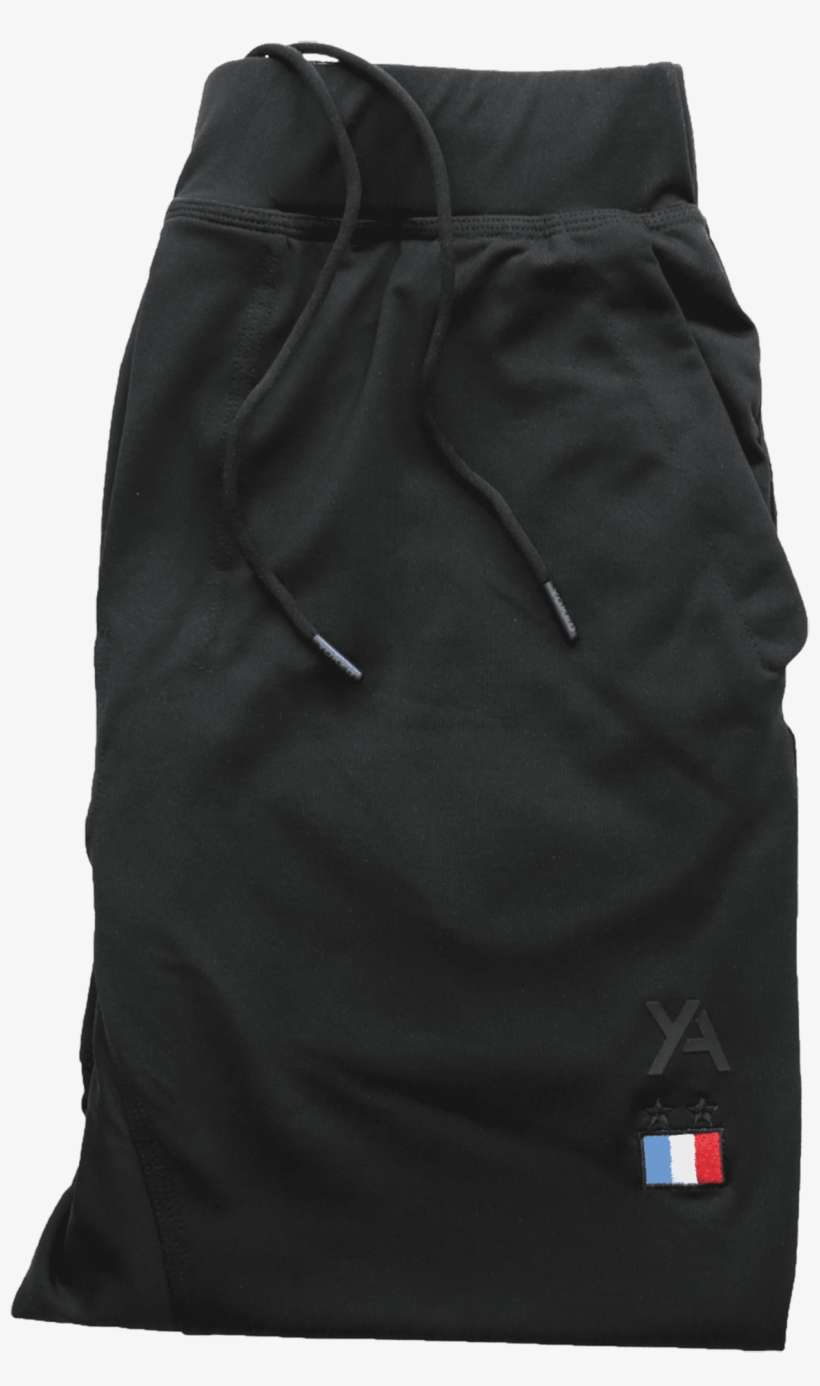 Black Slim Fit Joggers Folded With French Flag - Pocket, transparent png download