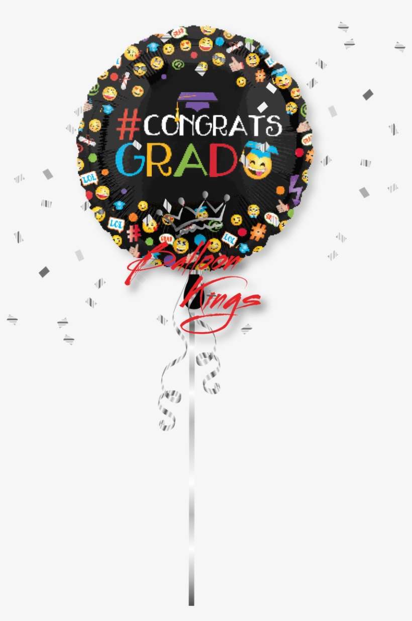 Congrats Grad Smile Faces - Smiley Graduation Balloon, transparent png download