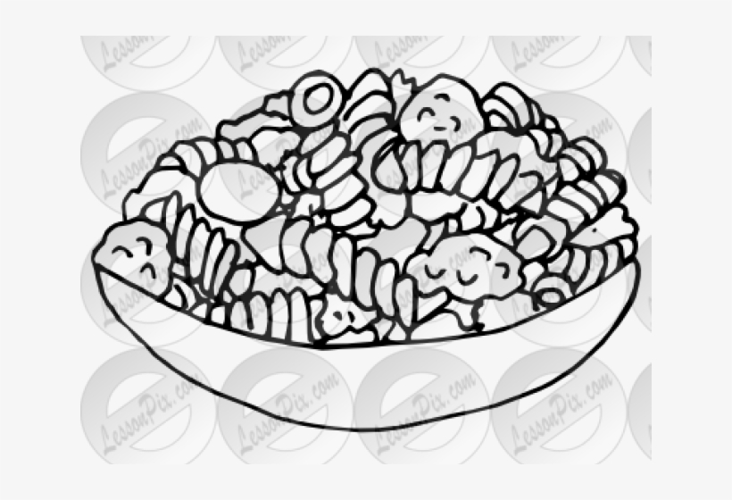 Salad Clipart Outline Outline Picture Of Pasta PNG Image