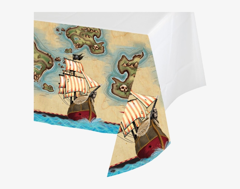 Pirate's Map Table Cloth - Pirates Map Plastic Table Cover 1/pkt, transparent png download