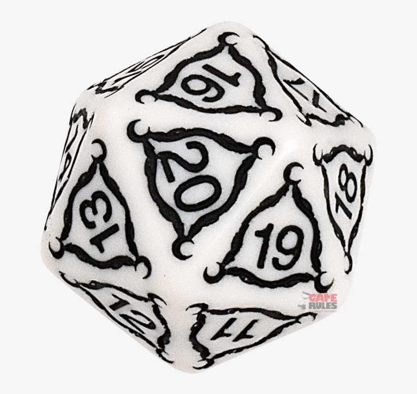D20 Jumbo Dice - 40mm, Ivory Mint/new, transparent png download