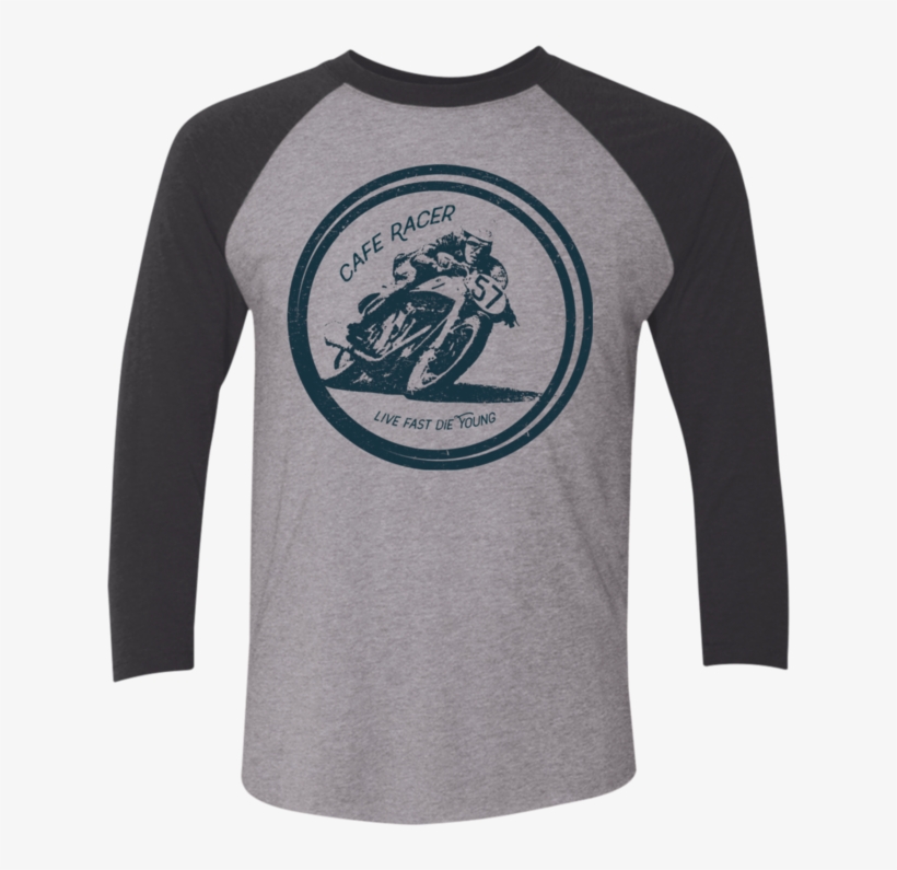 Cafe Racer Tri Blend 3/4 Sleeve Baseball Raglan T Shirt, transparent png download