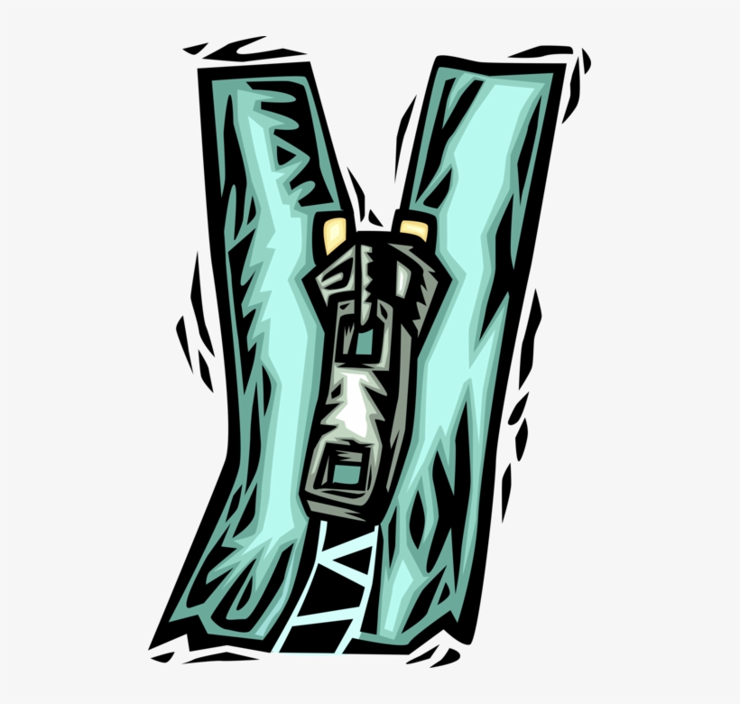Vector Illustration Of Zipper Or Zip Fastener Uses - Illustration, transparent png download