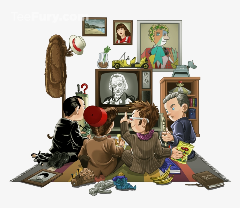 50 Years Of The Doctor Doctor-who Slouchy V-neck, transparent png download