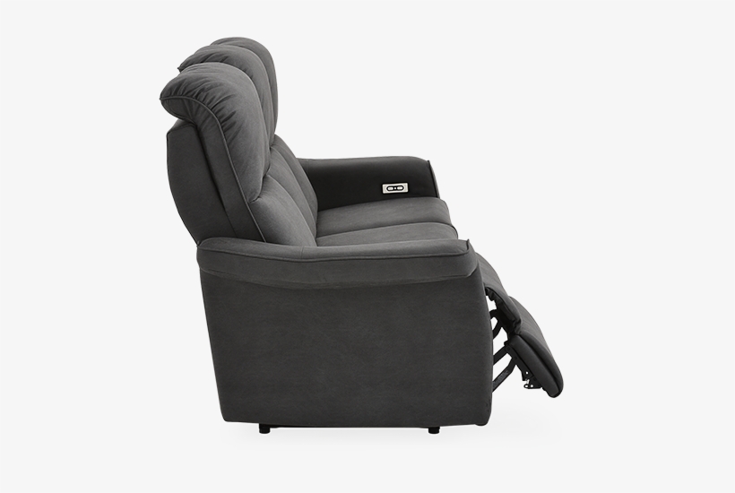 Dark Grey Reclining And Motorized Upholstered Sofa - Armchairs & Accent Chairs, transparent png download